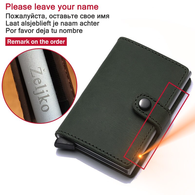 Genuine Leather Men's Business Wallet, ID Card & Credit Card Holder