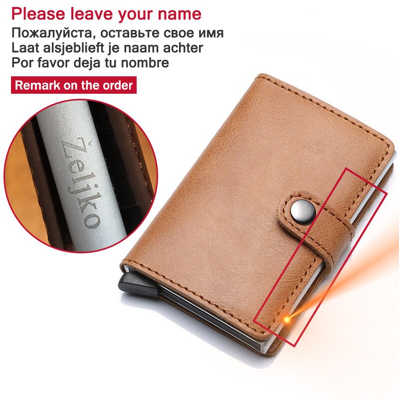 Genuine Leather Men's Business Wallet, ID Card & Credit Card Holder