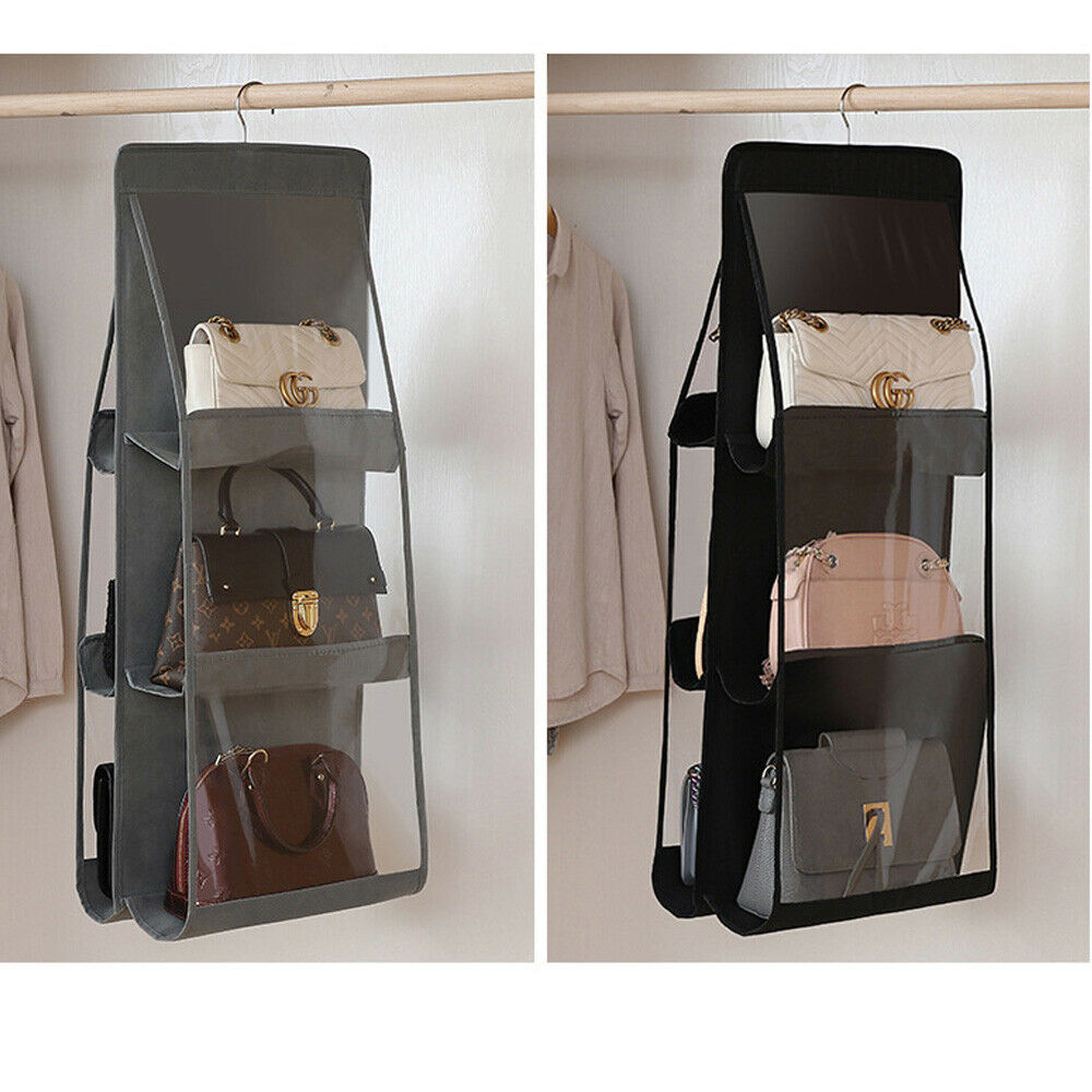 Packing Organizers Solid 6 Pocket Folding Hanging Handbag Storage Organizer