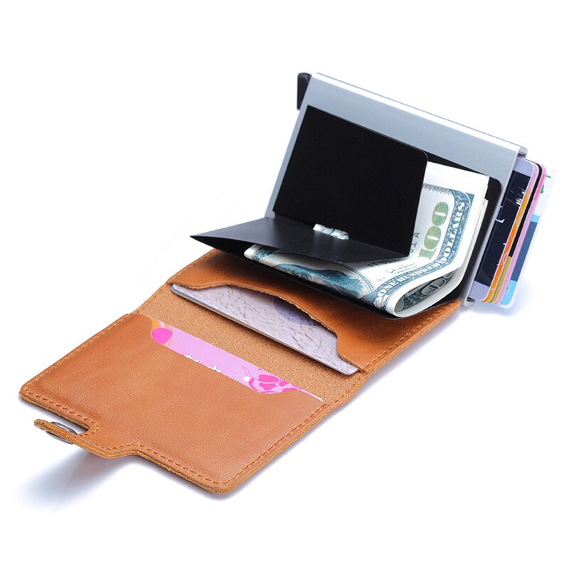 Genuine Leather Men's Business Wallet, ID Card & Credit Card Holder