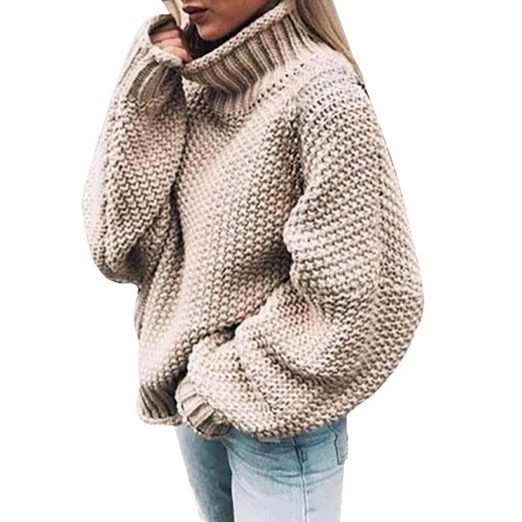 Women's Knitted Turtleneck Sweater