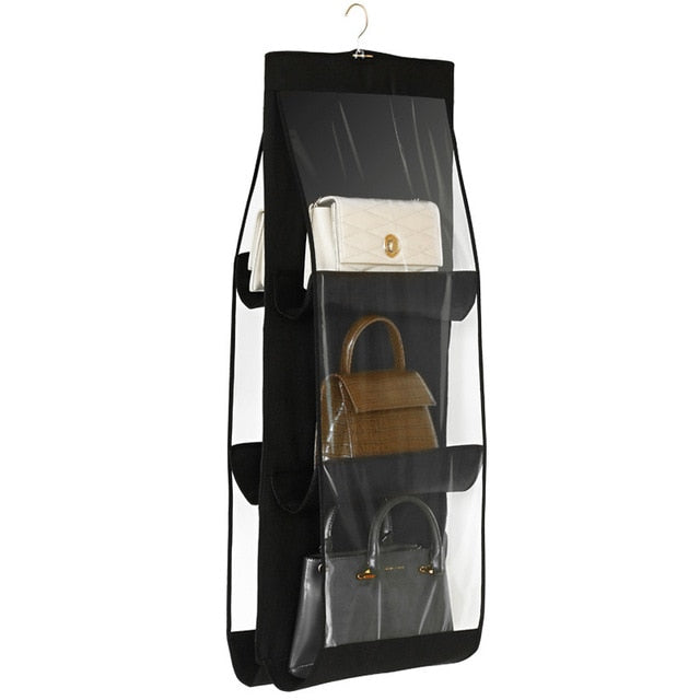 Packing Organizers Solid 6 Pocket Folding Hanging Handbag Storage Organizer