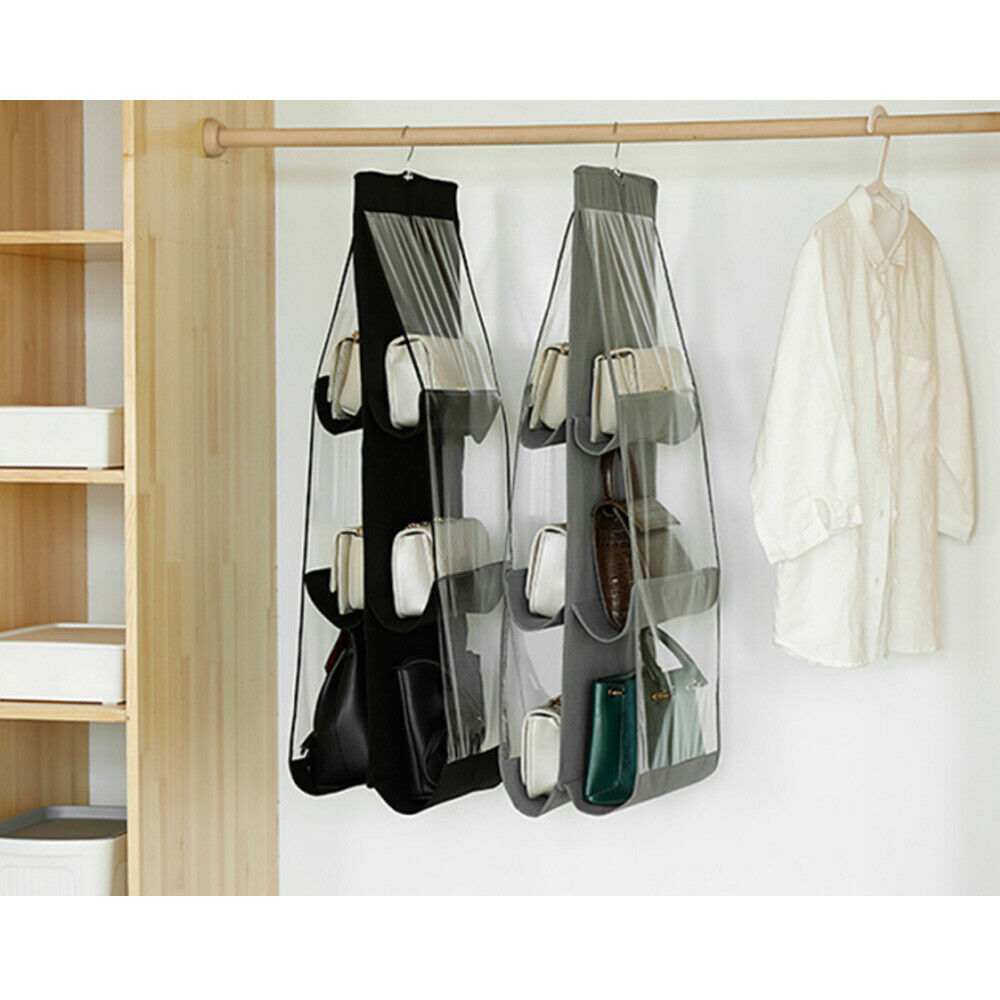 Packing Organizers Solid 6 Pocket Folding Hanging Handbag Storage Organizer