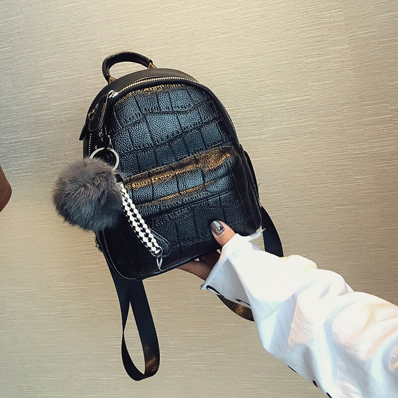 Compact Leather Backpack