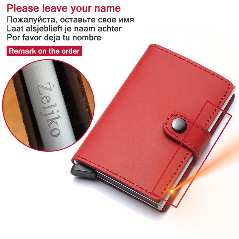 Genuine Leather Men's Business Wallet, ID Card & Credit Card Holder