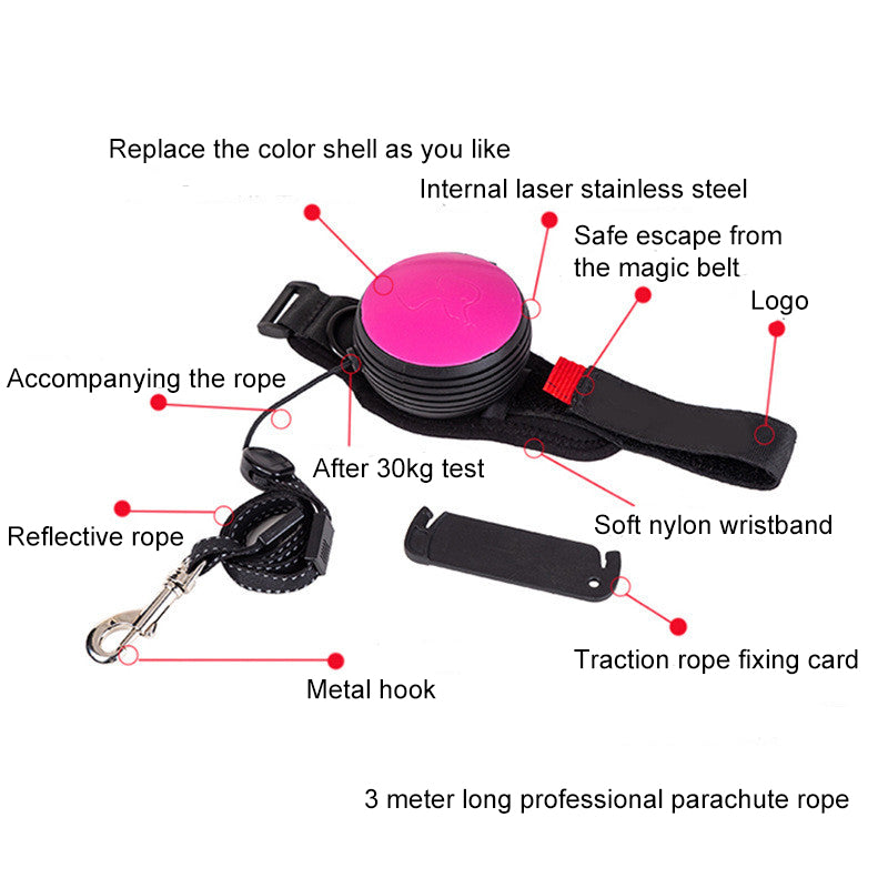 Hands-Free Wrist Adjustable Retractable Traction Dog Leash