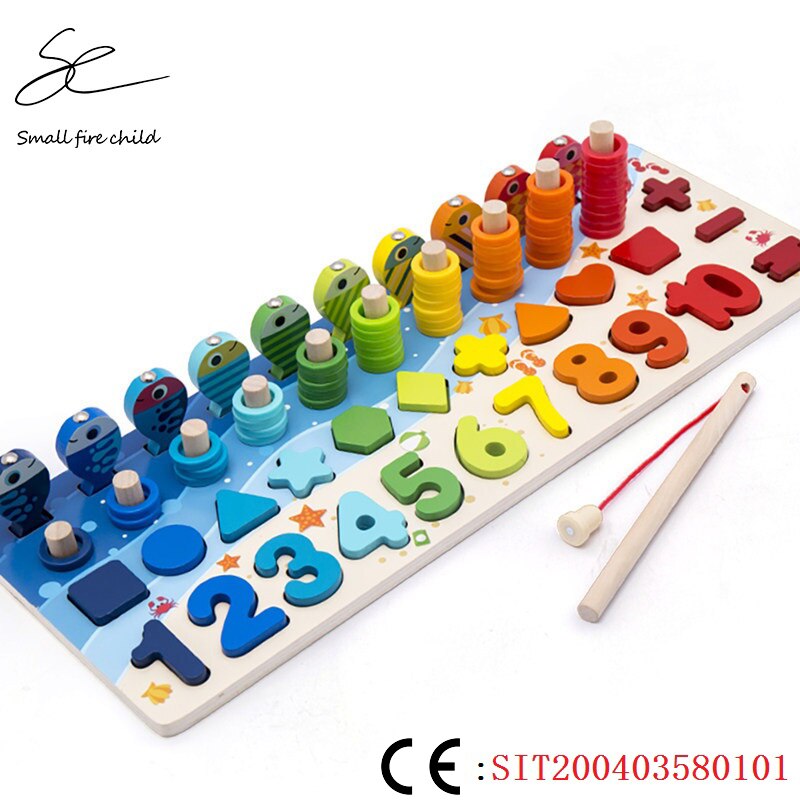 Montessori Educational Wooden Toys Geometric Shape Cognition Puzzle Toys Math Toys Early Educational Toys for Children