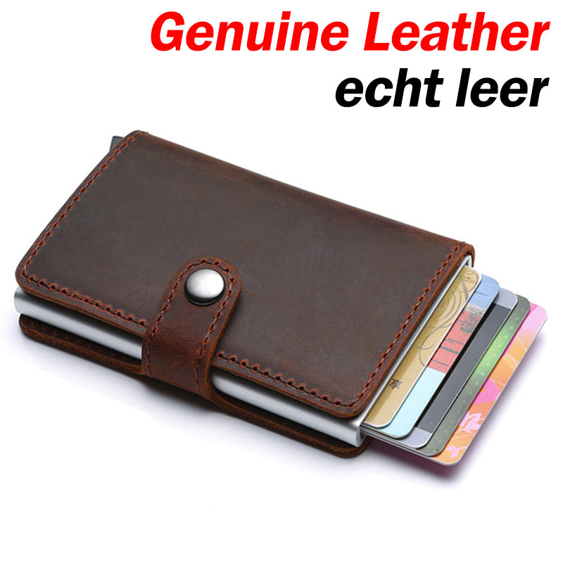 Genuine Leather Men's Business Wallet, ID Card & Credit Card Holder