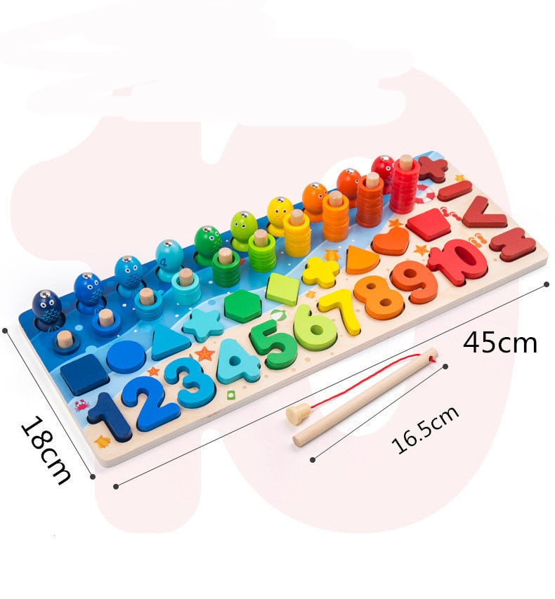 Montessori Educational Wooden Toys Geometric Shape Cognition Puzzle Toys Math Toys Early Educational Toys for Children