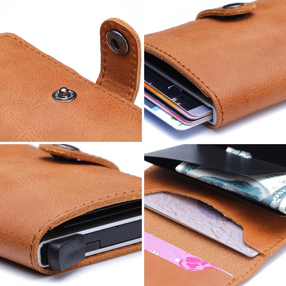 Genuine Leather Men's Business Wallet, ID Card & Credit Card Holder