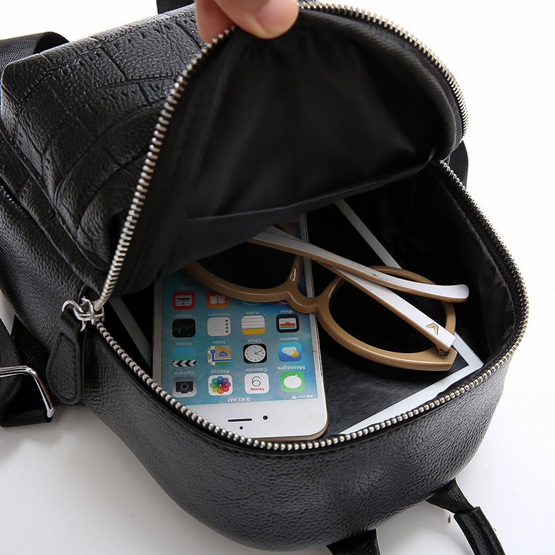 Compact Leather Backpack