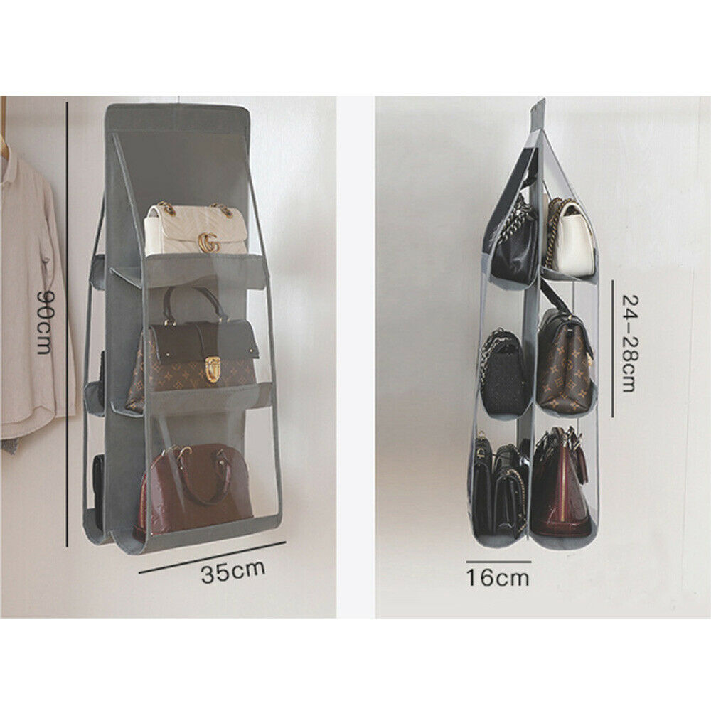 Packing Organizers Solid 6 Pocket Folding Hanging Handbag Storage Organizer