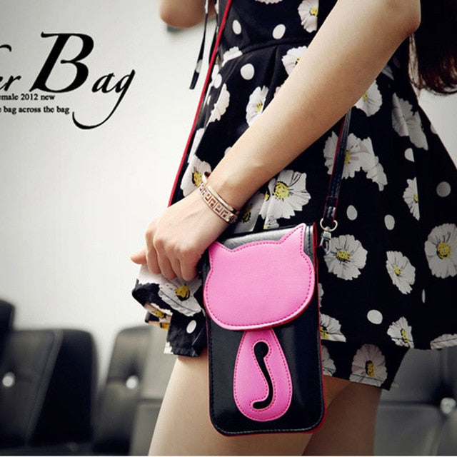 SUBIN Women's Leather Cell Phone Touch screen Shoulder Wallet Case With Neck Strap
