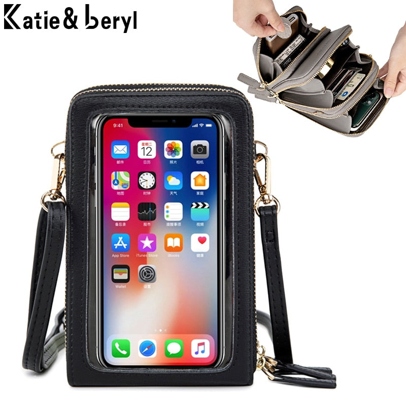 Women's Mini Cross-body Multi-Functional Shoulder/Messenger Bag With Touchable Cell Phone  Screen