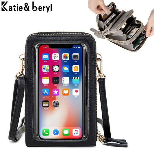 Women's Mini Cross-body Multi-Functional Shoulder/Messenger Bag With Touchable Cell Phone  Screen