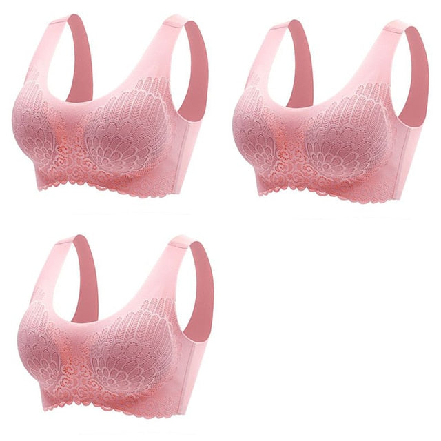 Women's Wire Free Latex  Seamless Bras Push Up Bralette With Padded Vest Top Bra