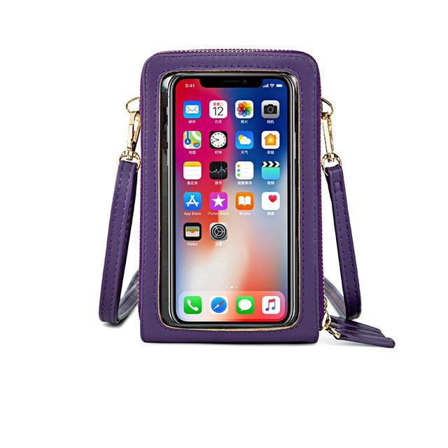 Women's Mini Cross-body Multi-Functional Shoulder/Messenger Bag With Touchable Cell Phone  Screen