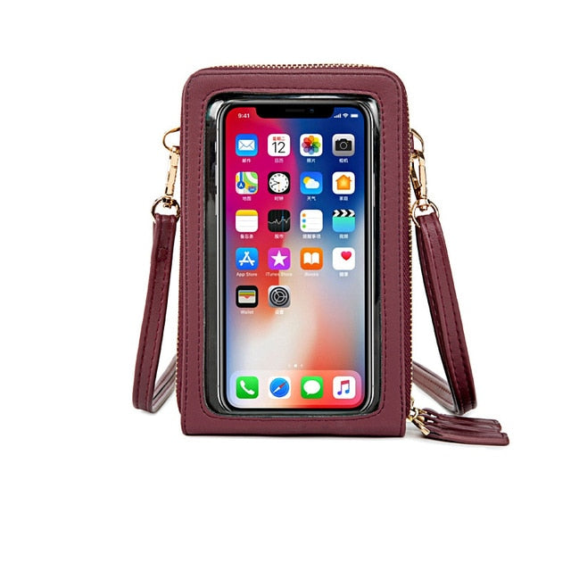 Women's Mini Cross-body Multi-Functional Shoulder/Messenger Bag With Touchable Cell Phone  Screen
