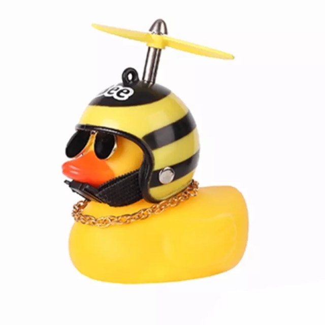 Lovely Duckling  Car Ornament With Helmet Chain / Auto Dashboard Toy Duck