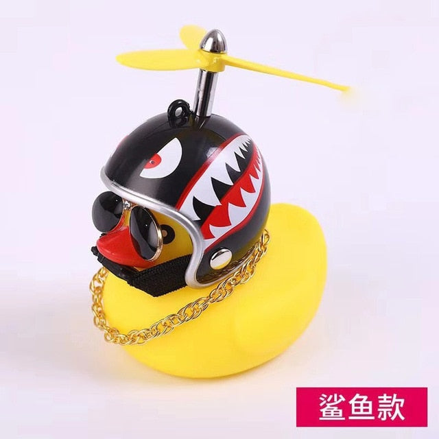 Lovely Duckling  Car Ornament With Helmet Chain / Auto Dashboard Toy Duck