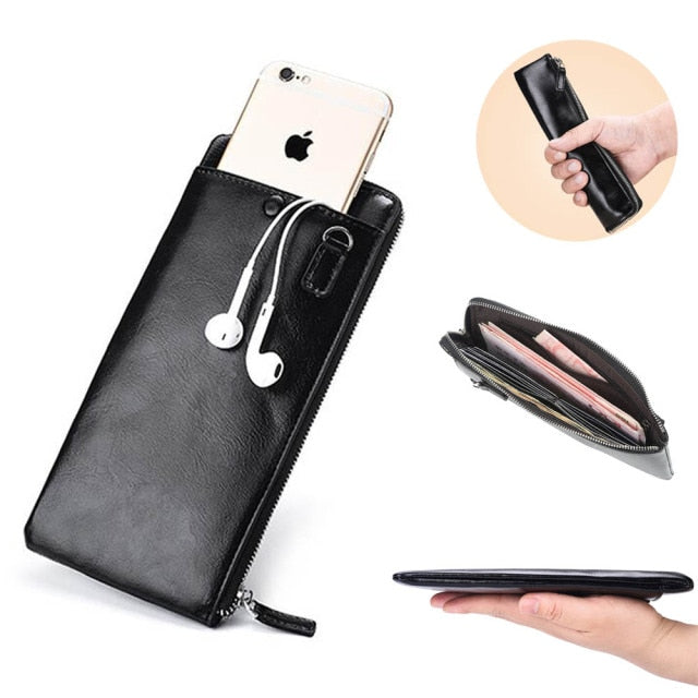 Men Long Wallet Clutch Bag, Credit Card Holder