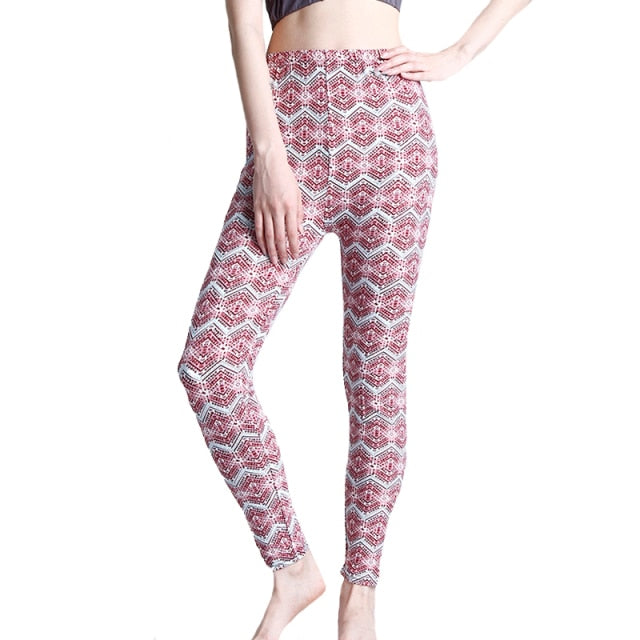Women Grid Print Plaid Push Up Exercise Fitness Leggings / Pants