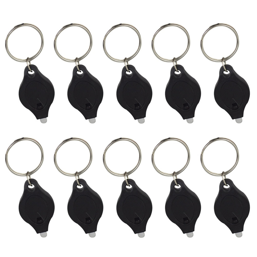 10pcs LED Keychain Flashlight Ultra Bright Key Ring Mini Light Torch for Purse/ Bag