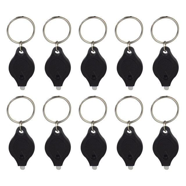10pcs LED Keychain Flashlight Ultra Bright Key Ring Mini Light Torch for Purse/ Bag