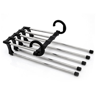 Multi-function Pants Hanger 5 Tier Portable Stainless Steel Pants Racks, Trousers Hanger & Clothing Storage Organization