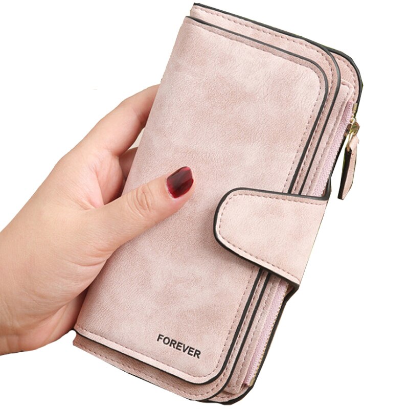 Women's Scrub Leather Wallet Brand Coin Purse & Snap Card Holder