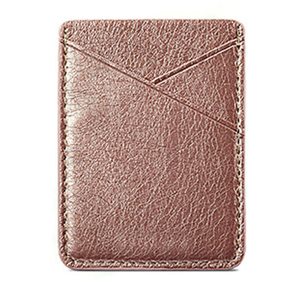 Double-deck Back Pocket Leather Phone Stick- On & Mini Solid Phone Card Holder