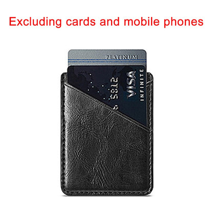 Double-deck Back Pocket Leather Phone Stick- On & Mini Solid Phone Card Holder
