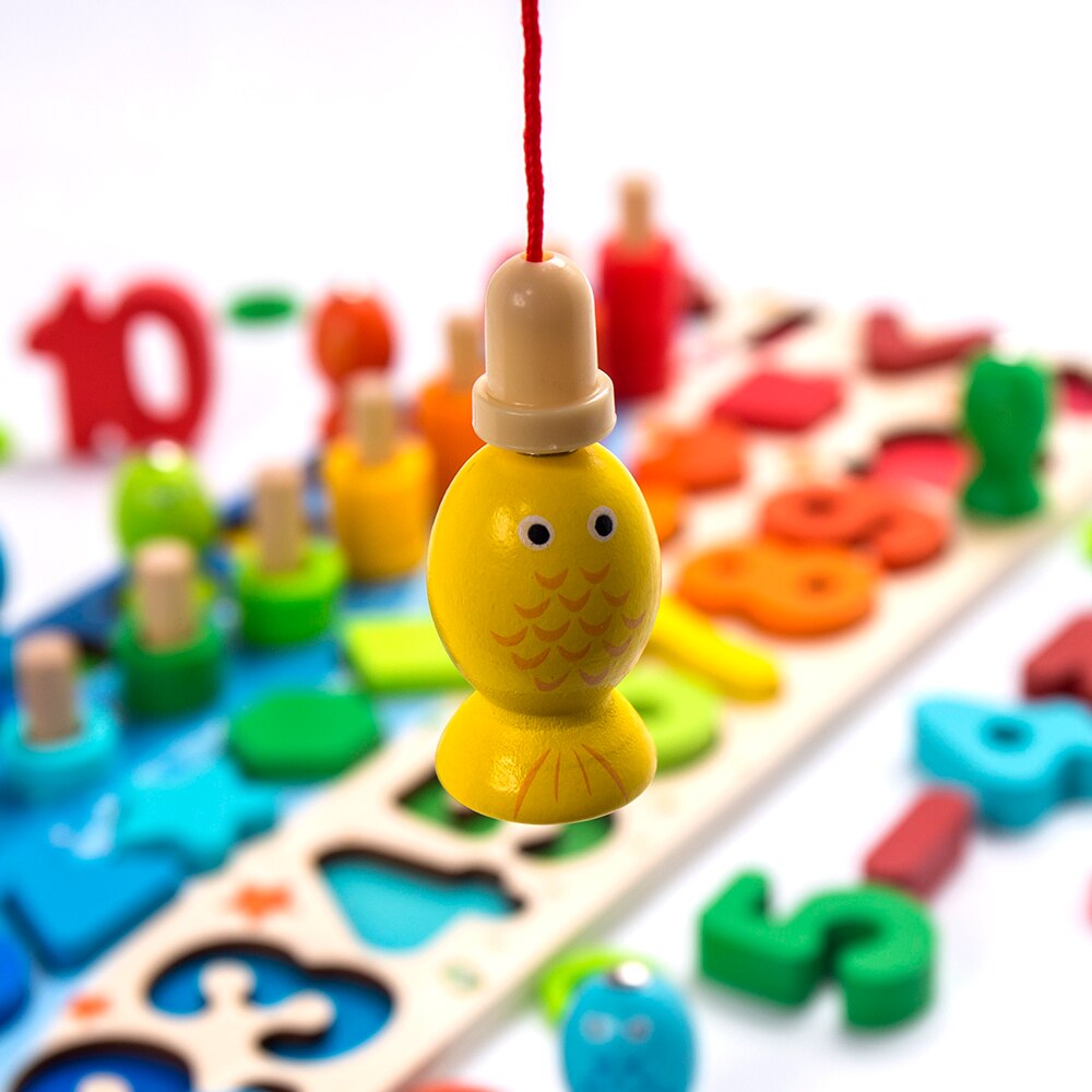 Montessori Educational Wooden Toys Geometric Shape Cognition Puzzle Toys Math Toys Early Educational Toys for Children