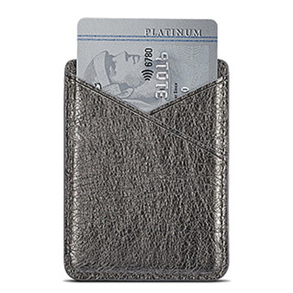 Double-deck Back Pocket Leather Phone Stick- On & Mini Solid Phone Card Holder