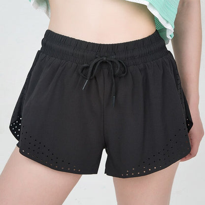 Double-layer Solid Quick Drying Two piece Yoga , Running,  Gym Perfect Training Shorts