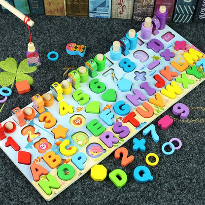 Montessori Educational Wooden Toys Geometric Shape Cognition Puzzle Toys Math Toys Early Educational Toys for Children