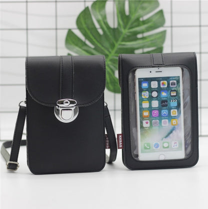 SUBIN Women's Leather Cell Phone Touch screen Shoulder Wallet Case With Neck Strap