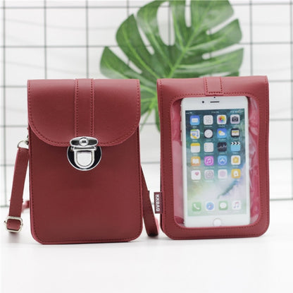 SUBIN Women's Leather Cell Phone Touch screen Shoulder Wallet Case With Neck Strap