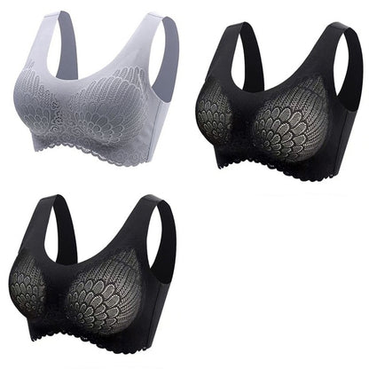 Women's Wire Free Latex  Seamless Bras Push Up Bralette With Padded Vest Top Bra