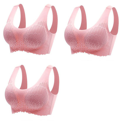 Women's Wire Free Latex  Seamless Bras Push Up Bralette With Padded Vest Top Bra