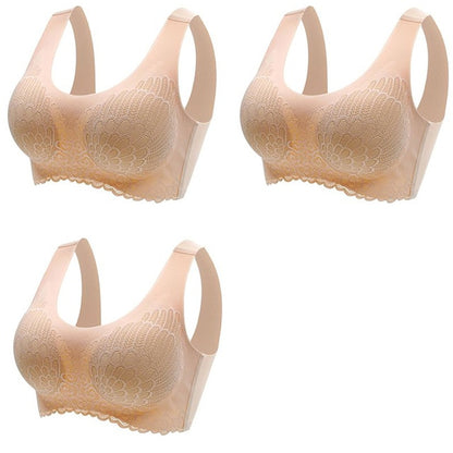 Women's Wire Free Latex  Seamless Bras Push Up Bralette With Padded Vest Top Bra