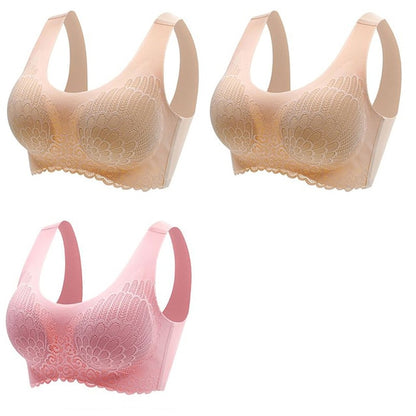 Women's Wire Free Latex  Seamless Bras Push Up Bralette With Padded Vest Top Bra