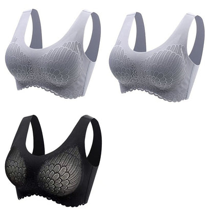 Women's Wire Free Latex  Seamless Bras Push Up Bralette With Padded Vest Top Bra