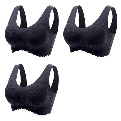 Women's Wire Free Latex  Seamless Bras Push Up Bralette With Padded Vest Top Bra
