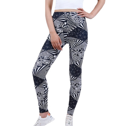 Women Grid Print Plaid Push Up Exercise Fitness Leggings / Pants